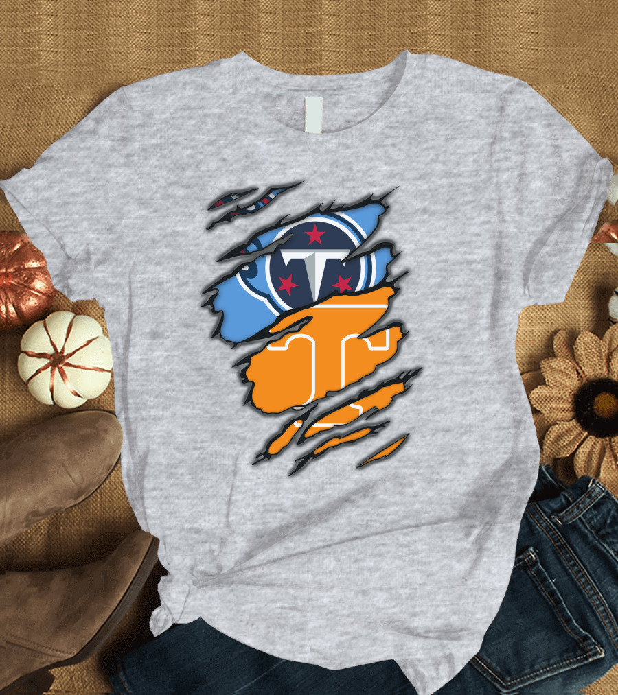 Tennessee Titans and Vols Logo Mashup T-Shirt