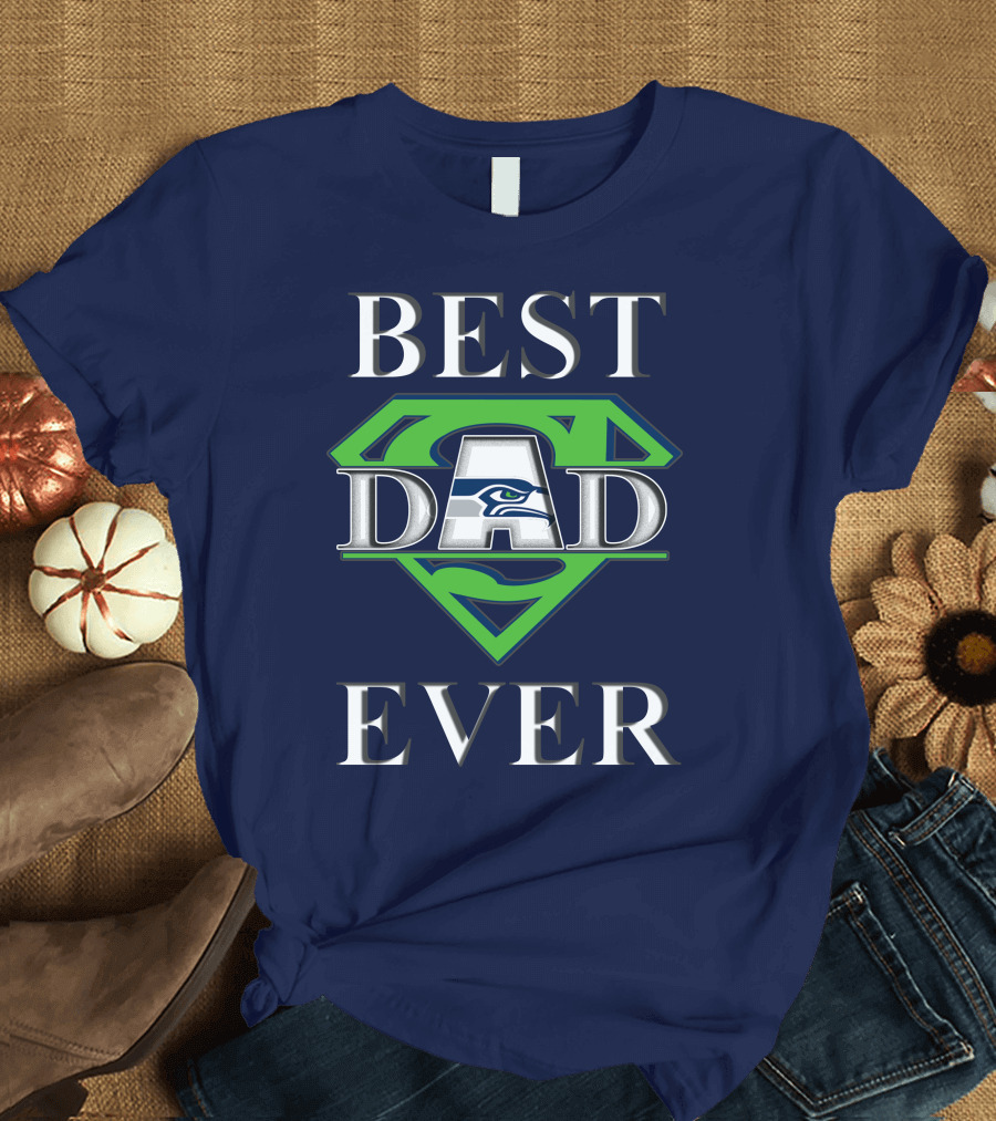Seahawks Best Dad Ever Superhero T-Shirt