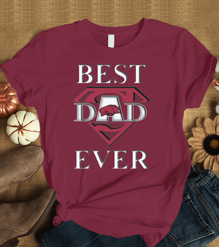 Best Dad Ever Arkansas Razorbacks Super T-Shirt