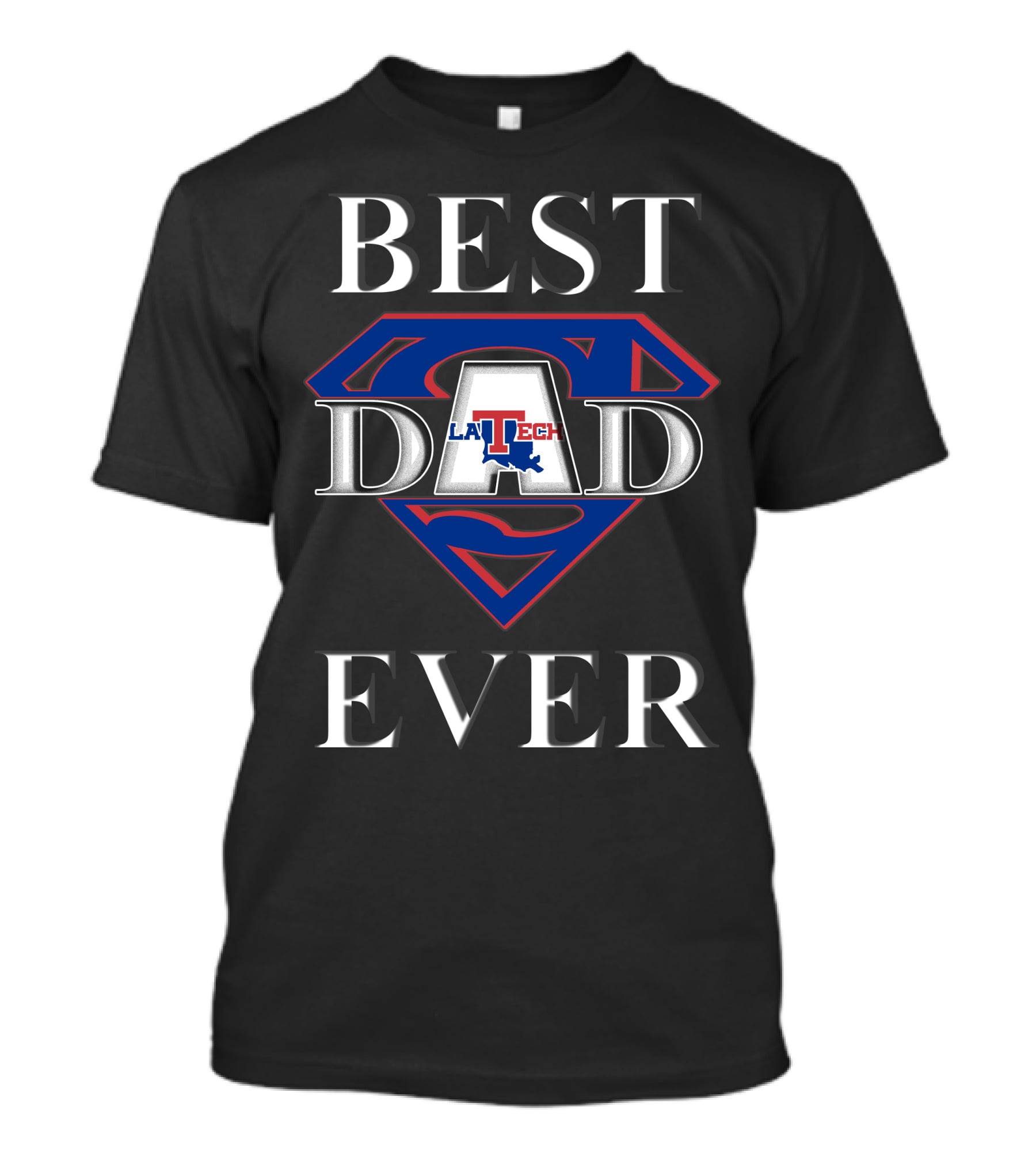 Louisiana Tech Best Dad Ever Superhero T-Shirt
