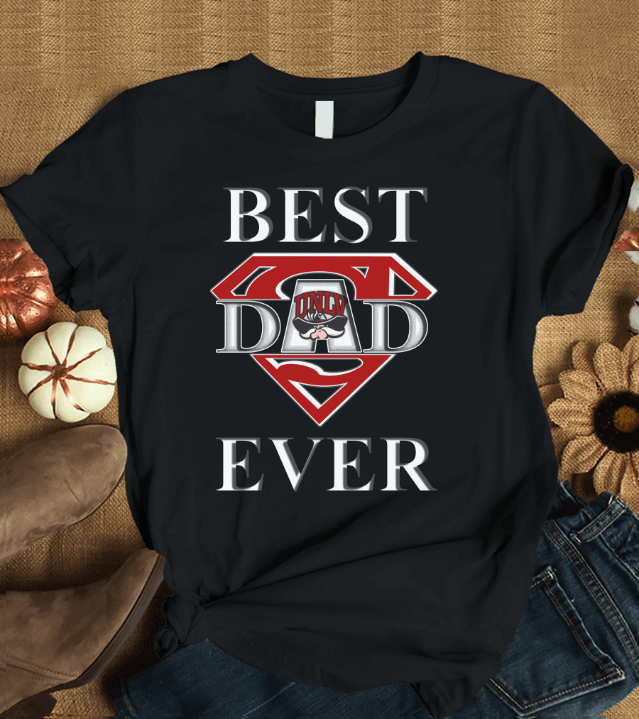 Unlv Rebels Best Dad Ever Superman Shield T-Shirt