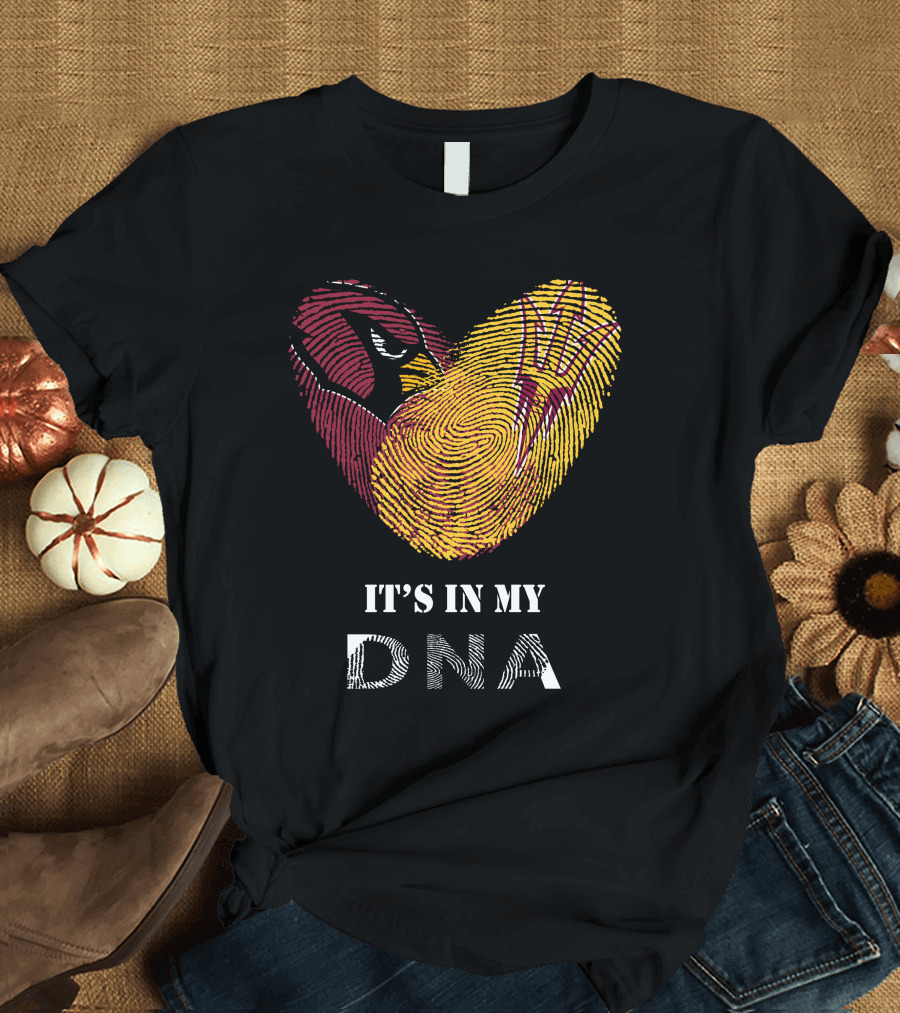Cardinals Arizona State Sun Devils It's In My DNA Fingerprint Heart T-Shirt