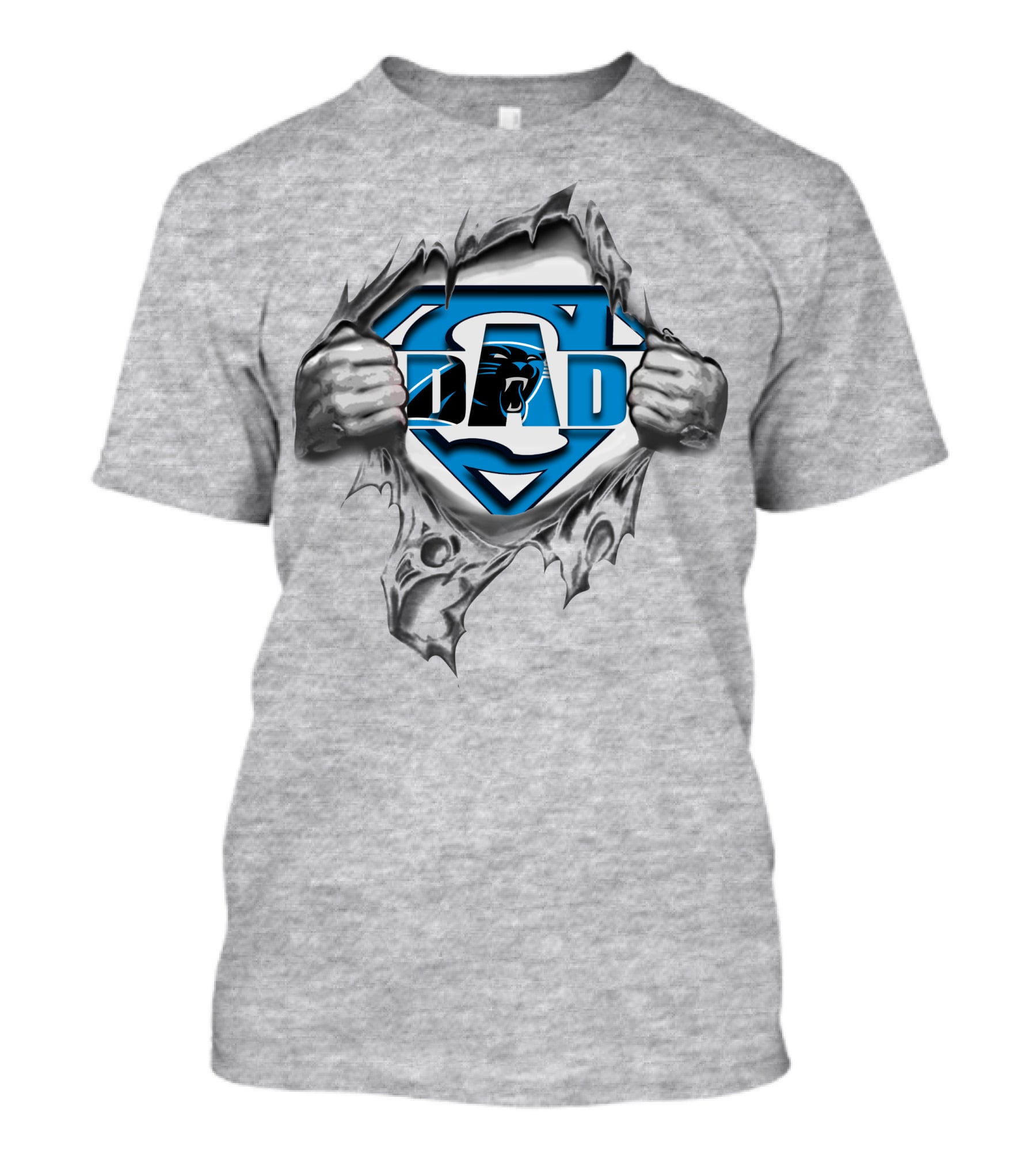 Panthers Super Dad Emblem With Tear-Away Effect T-Shirt