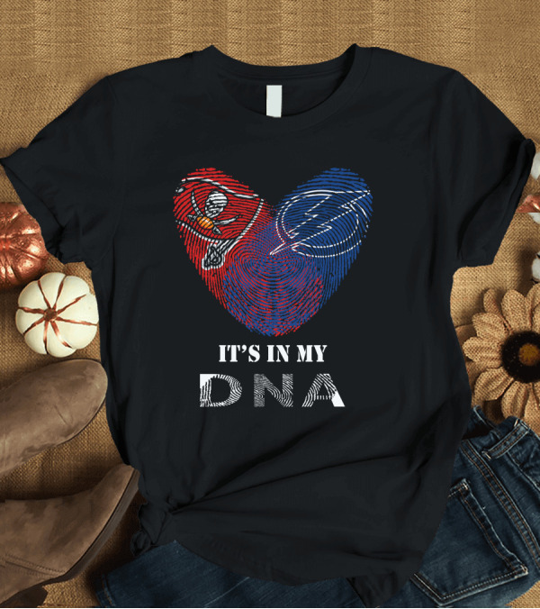 T-Shirt: Buccaneers Lightning Fingerprint Heart It's In My DNA T-Shirt Buccaneers Lightning Fingerprint Heart It's In My DNA T-Shirt