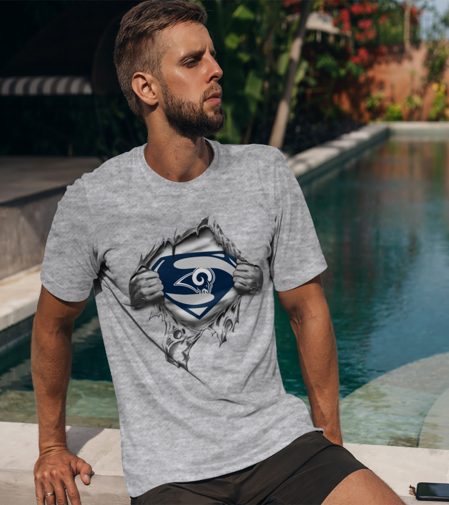 Los Angeles Rams Superman Logo Reveal T-Shirt