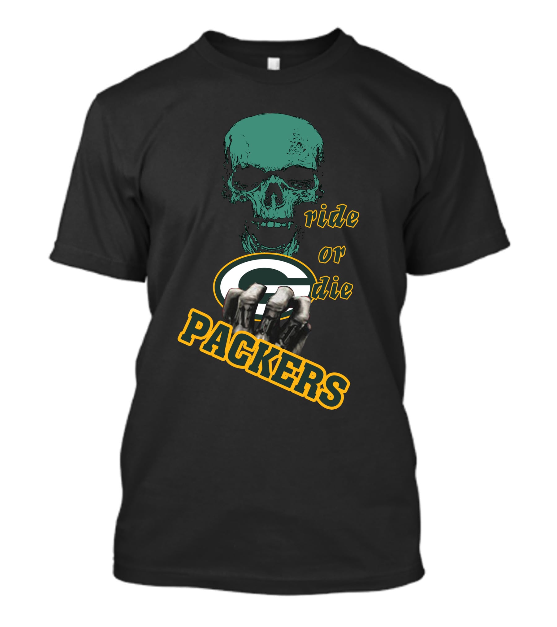Packers Ride Or Die Skull Logo Fan Jersey T-Shirt