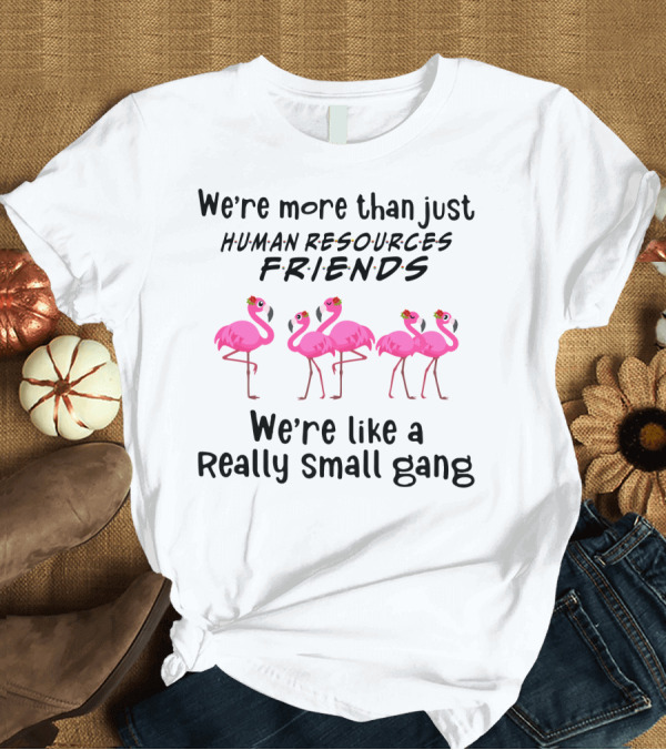 T-Shirt: We're More Than Just Human Resources Friends We're Like a Really Small Gang with Flamingos T-Shirt We're More Than Just Human Resources Friends We're Like a Really Small Gang with Flamingos T-Shirt