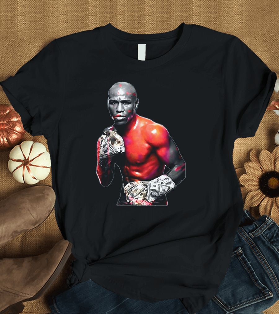 LesGo Men's Floyd Mayweather Jr Money Gloves Bold Boxing T-Shirt