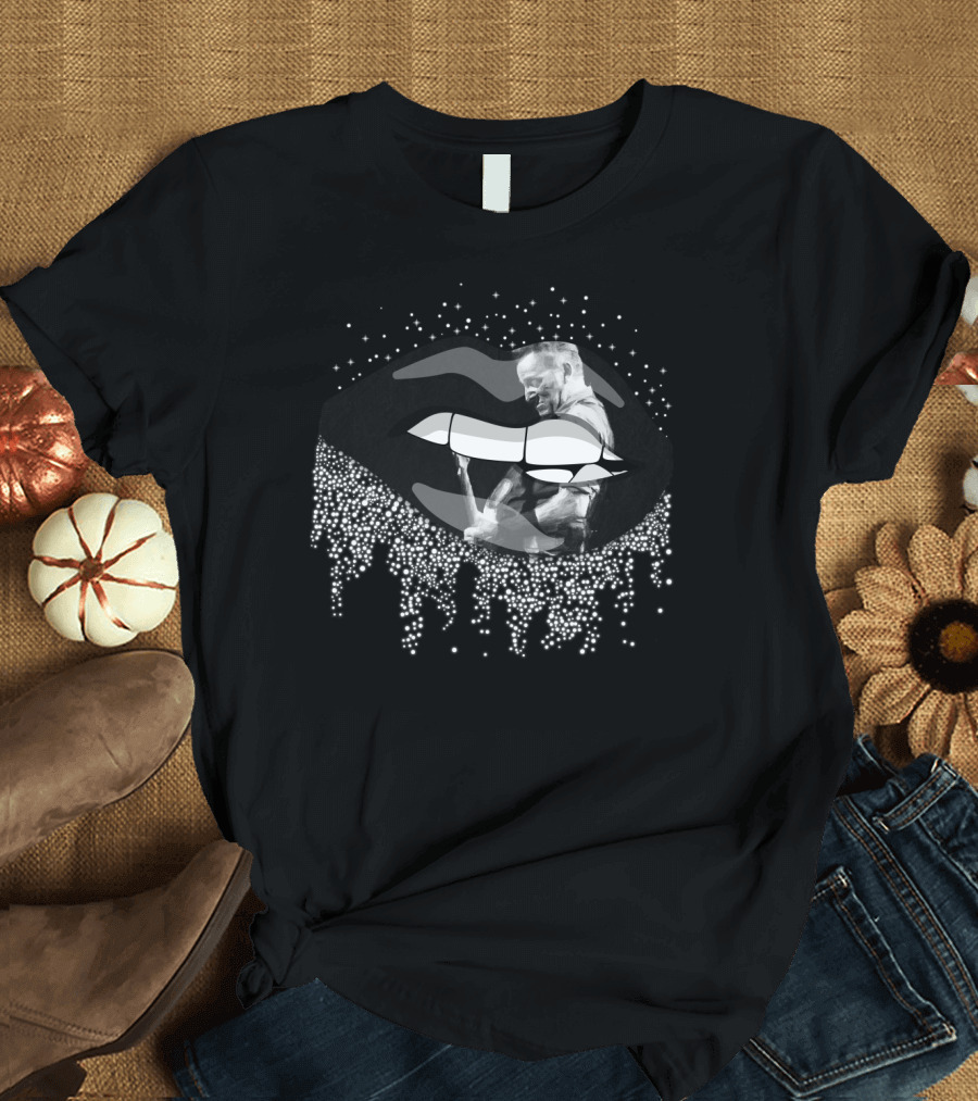 Bruce Springsteen Monochrome Lips And Guitar Silhouette Iconic T-Shirt