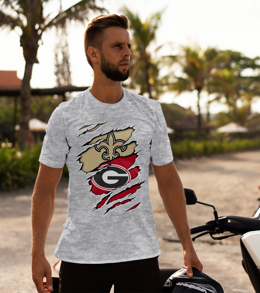 New Orleans Saints Georgia Bulldogs T-Shirt