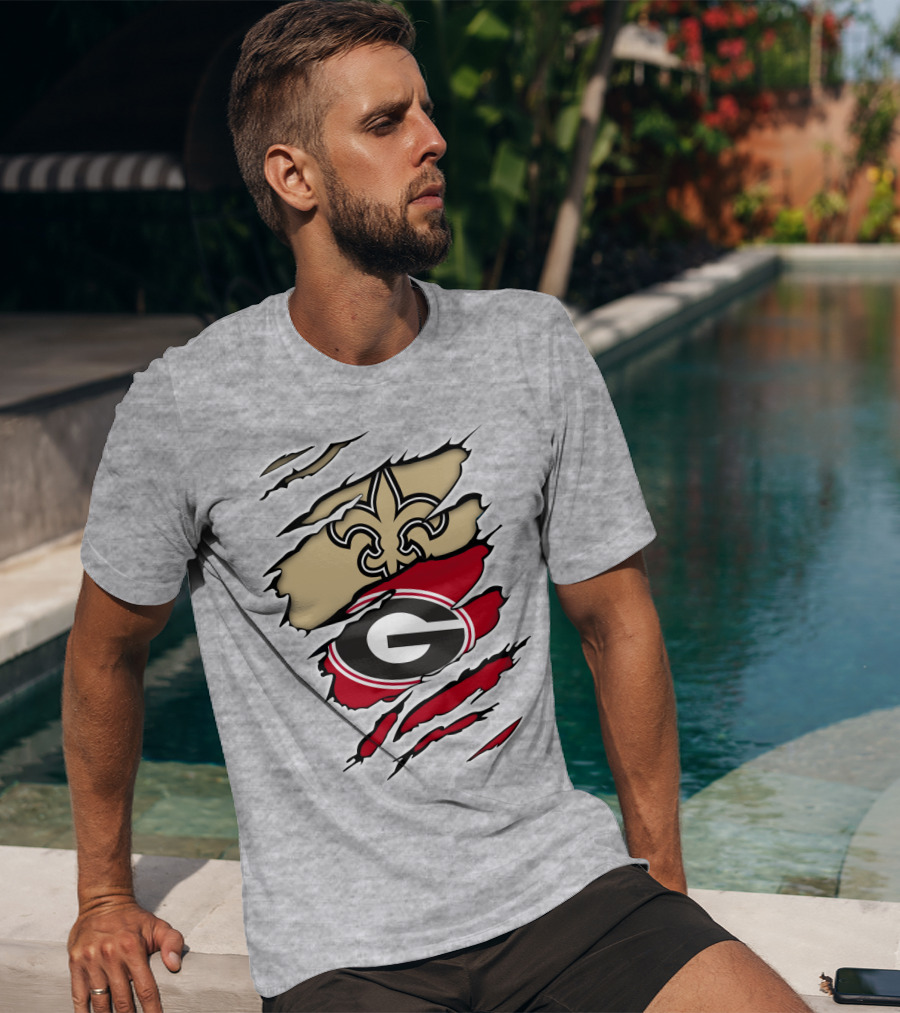 New Orleans Saints Georgia Bulldogs T-Shirt