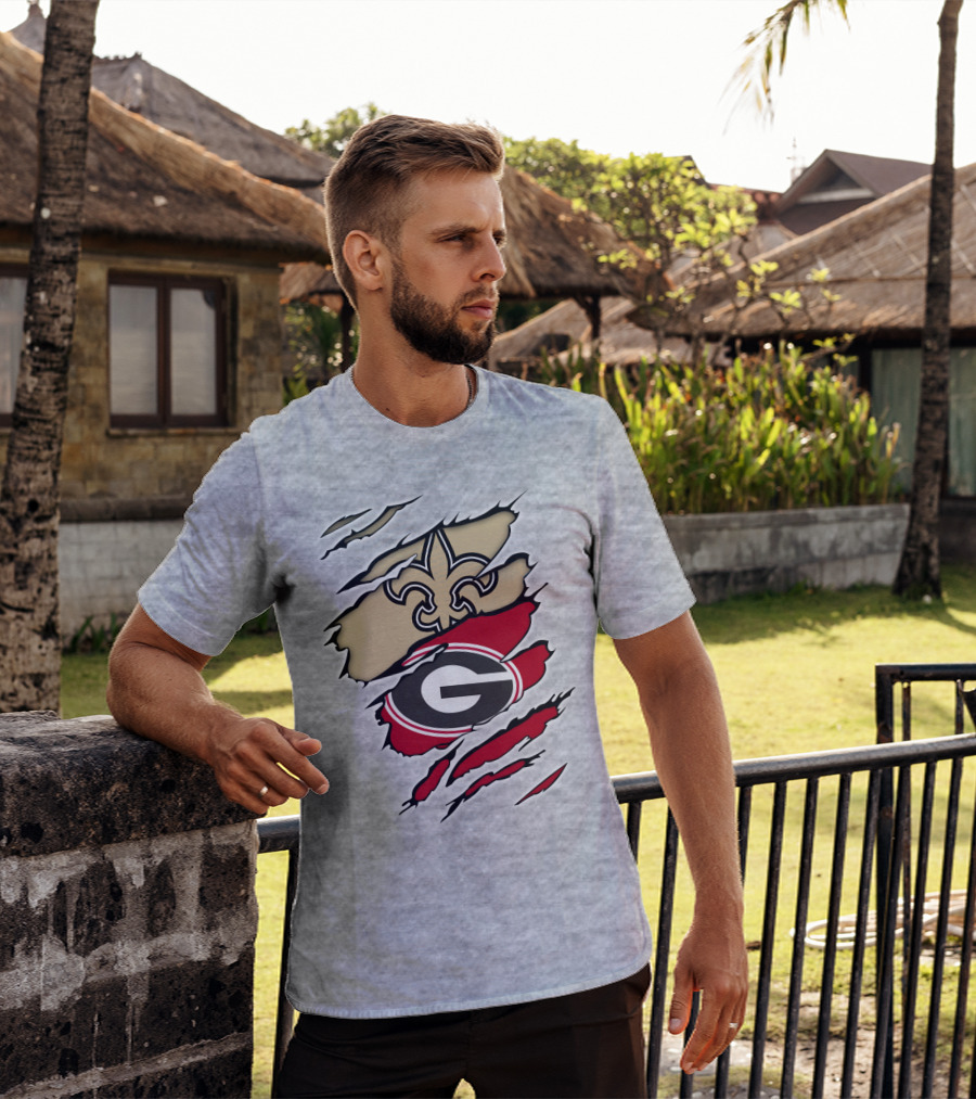 New Orleans Saints Georgia Bulldogs T-Shirt