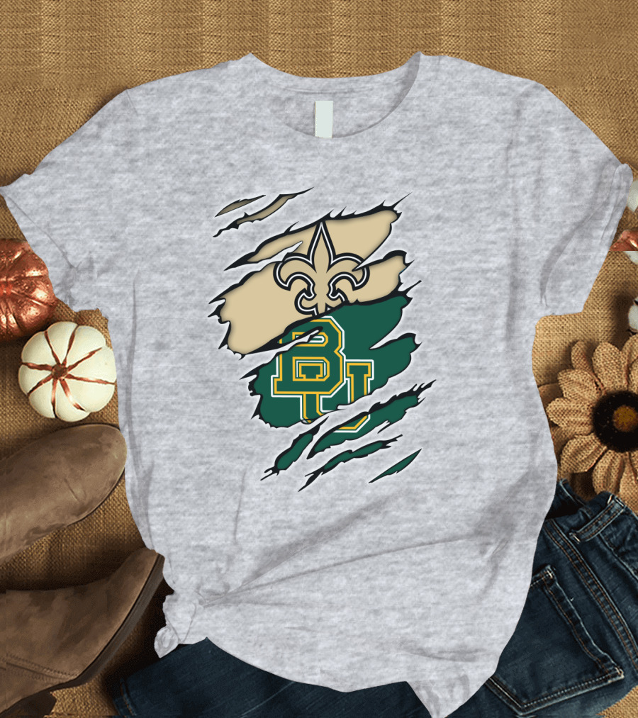 Saints Fleur-de-Lis Over Baylor Bears T-Shirt