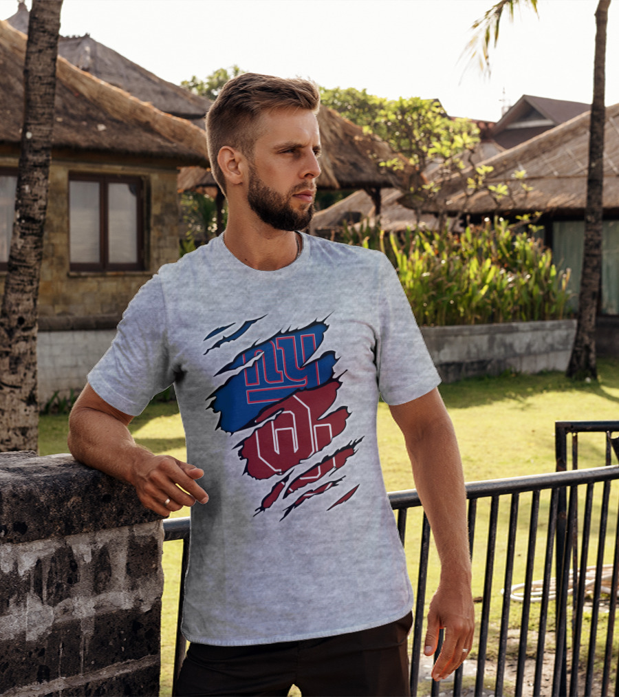 NY Giants OU Sooners Torn Effect T-Shirt