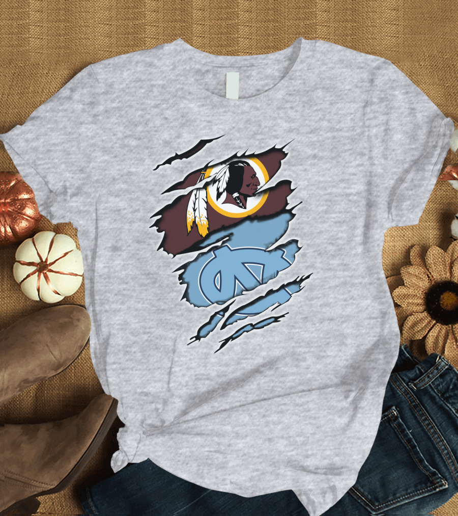 Redskins Tar Heels Logo Mashup T-Shirt