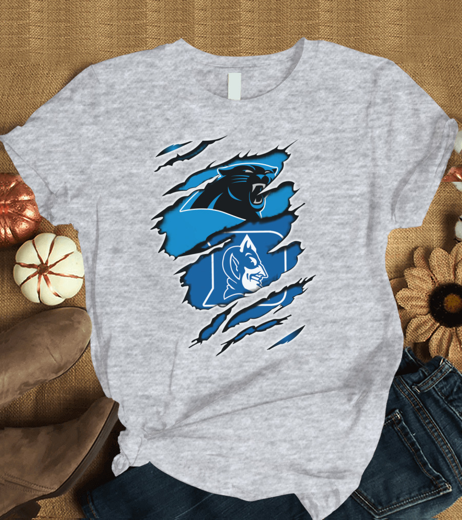 Panthers Duke Blue Devils Claw Marks Fusion T-Shirt
