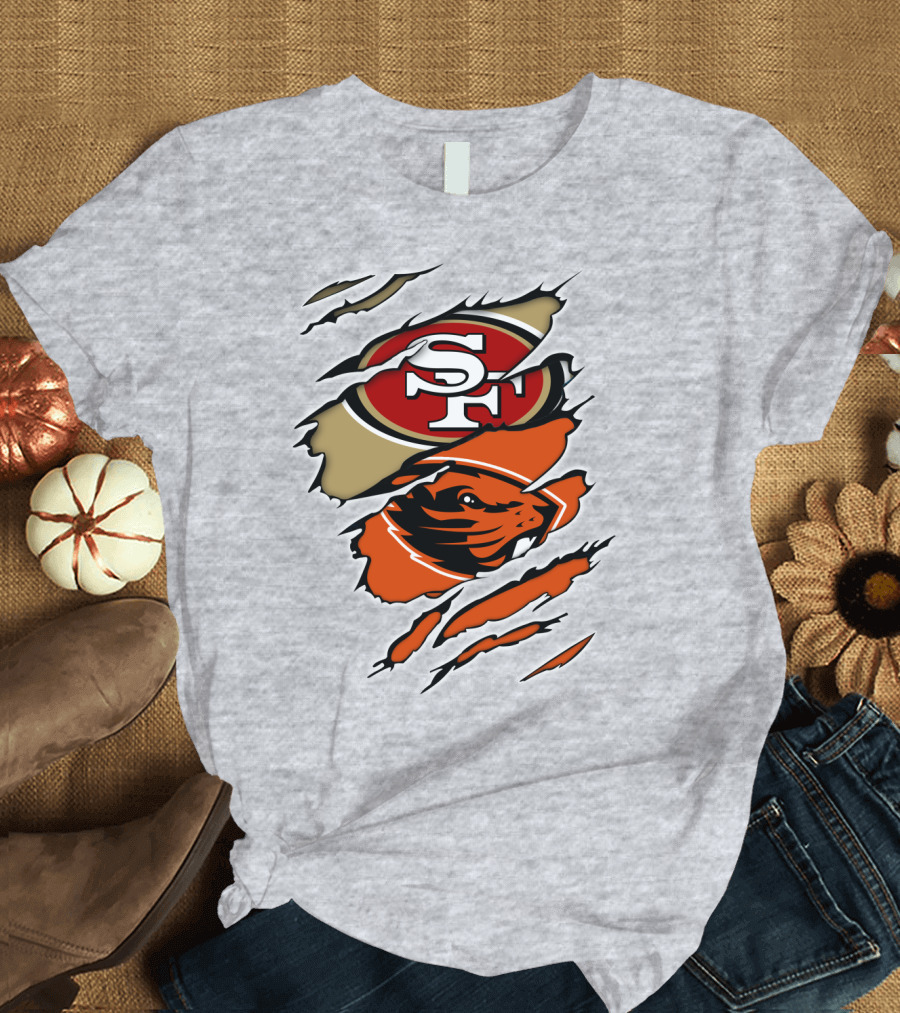 San Francisco 49ers Oregon State Beavers Merge T-Shirt