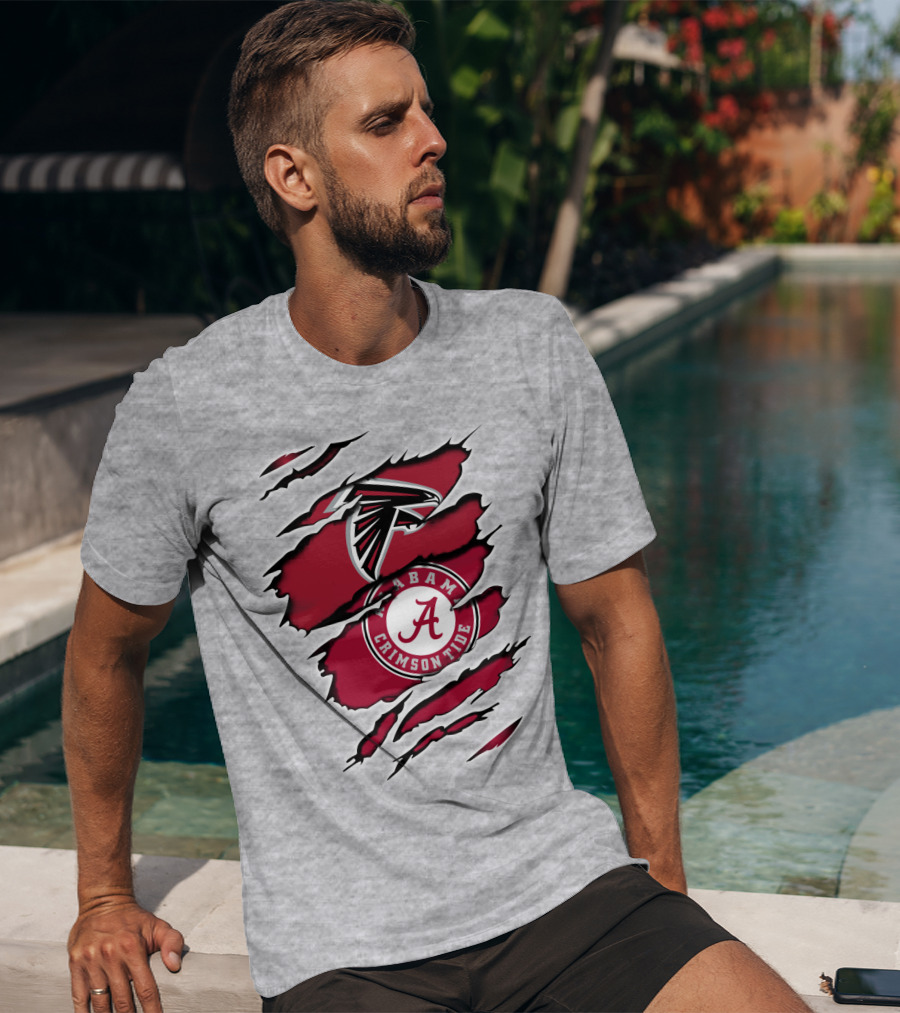 Alabama Crimson Tide Falcons Logo Torn T-Shirt
