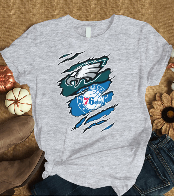 T-Shirt: Philadelphia Eagles 76ers Rip Claw T-Shirt Philadelphia Eagles 76ers Rip Claw T-Shirt