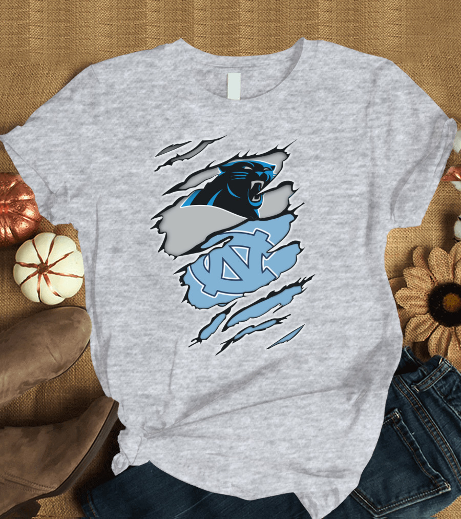 Panther and Tar Heels Logo Fusion T-Shirt