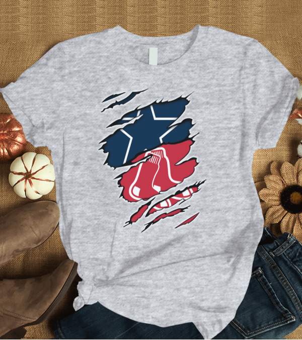 T-Shirt: Cowboys Red Sox Logo Mashup T-Shirt Cowboys Red Sox Logo Mashup T-Shirt