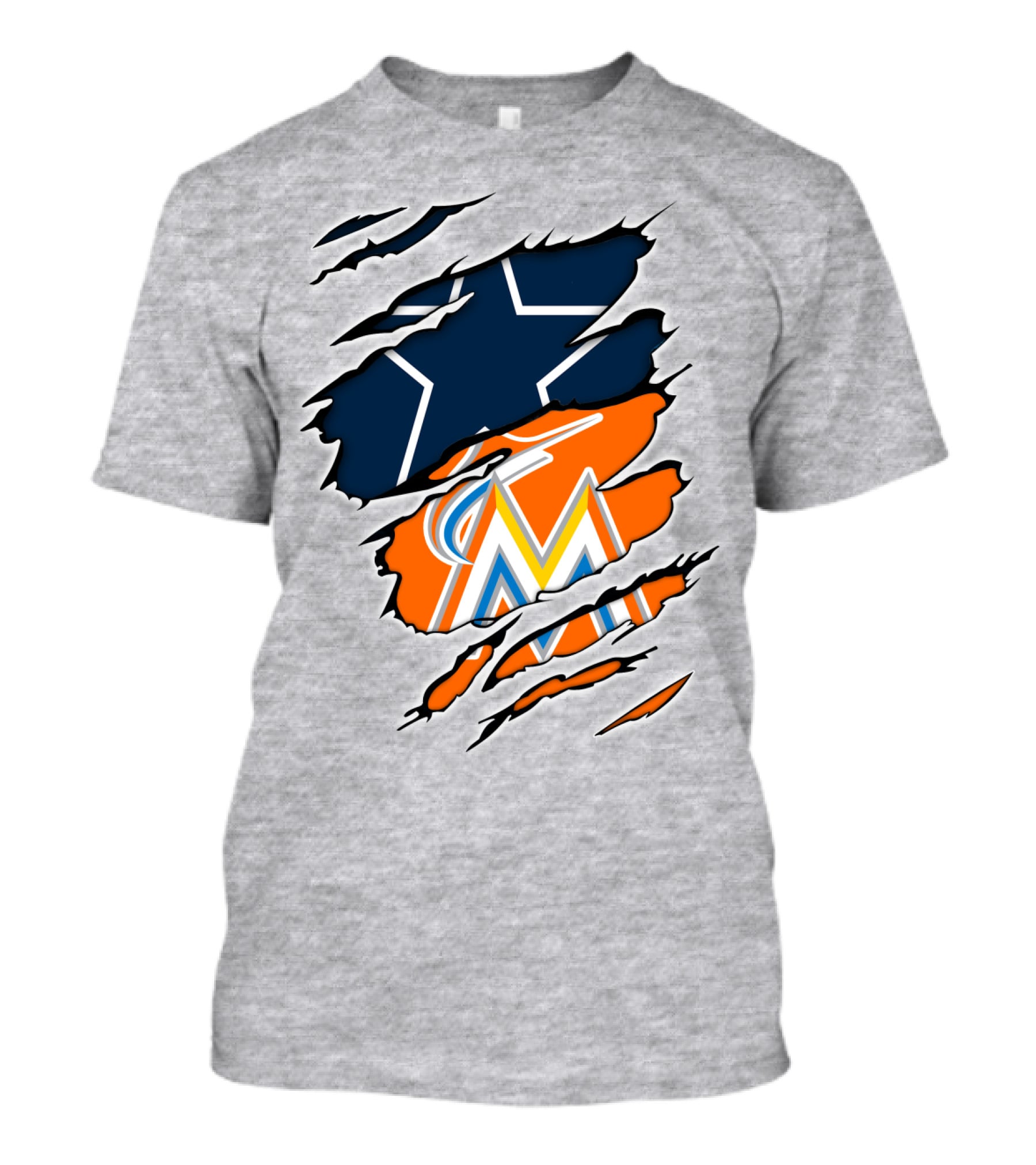 Cowboys Marlins Logo Tear T-Shirt