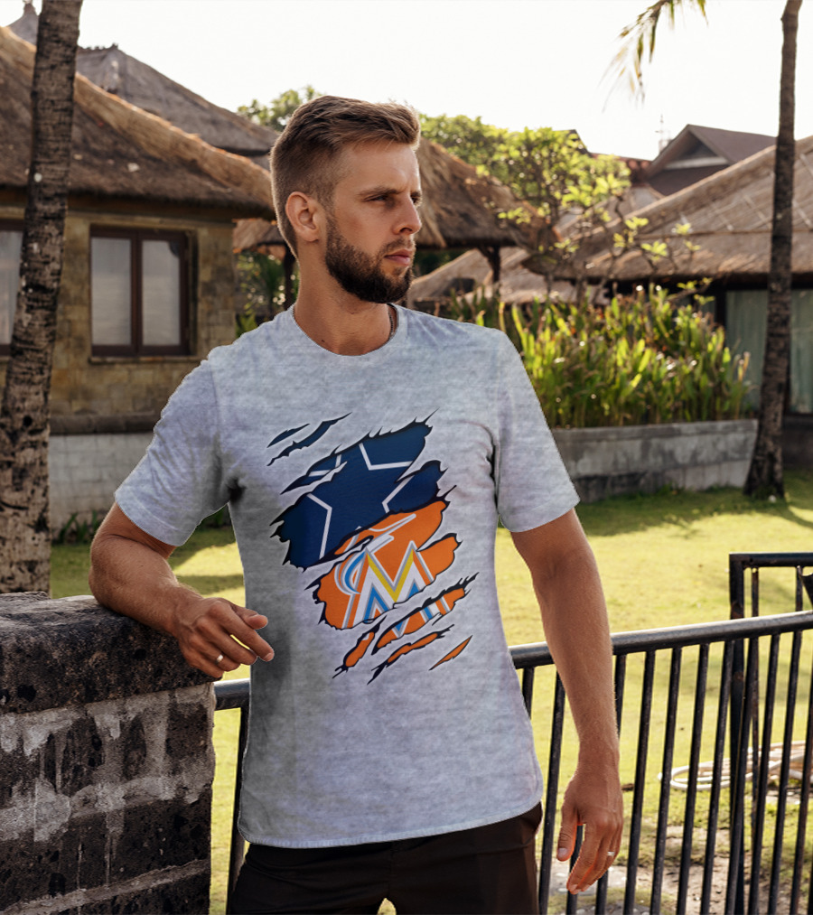 Cowboys Marlins Logo Tear T-Shirt