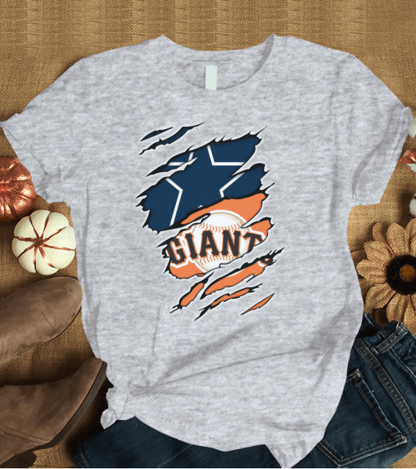 T-Shirt: Cowboys Star and Giants Baseball Mashup T-Shirt Cowboys Star and Giants Baseball Mashup T-Shirt