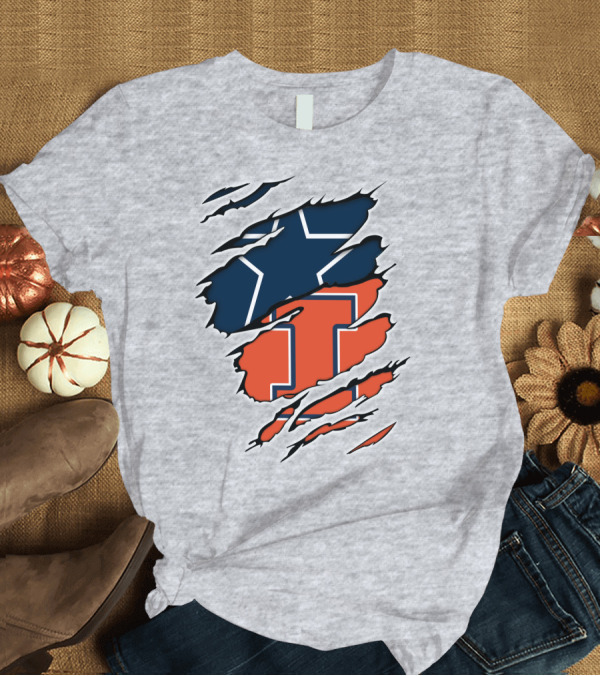T-Shirt: Cowboys Illinois Intertwined Star and Block I T-Shirt Cowboys Illinois Intertwined Star and Block I T-Shirt