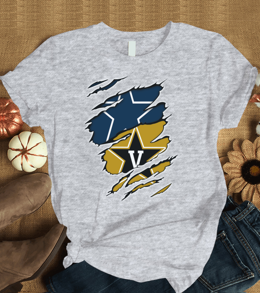 Cowboys Vanderbilt Star Double Logo Tear T-Shirt