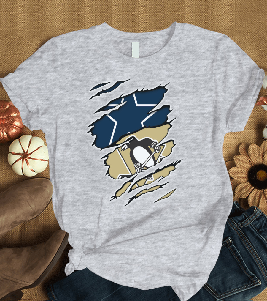 Cowboys Penguins Dallas Pittsburgh Fan T-Shirt