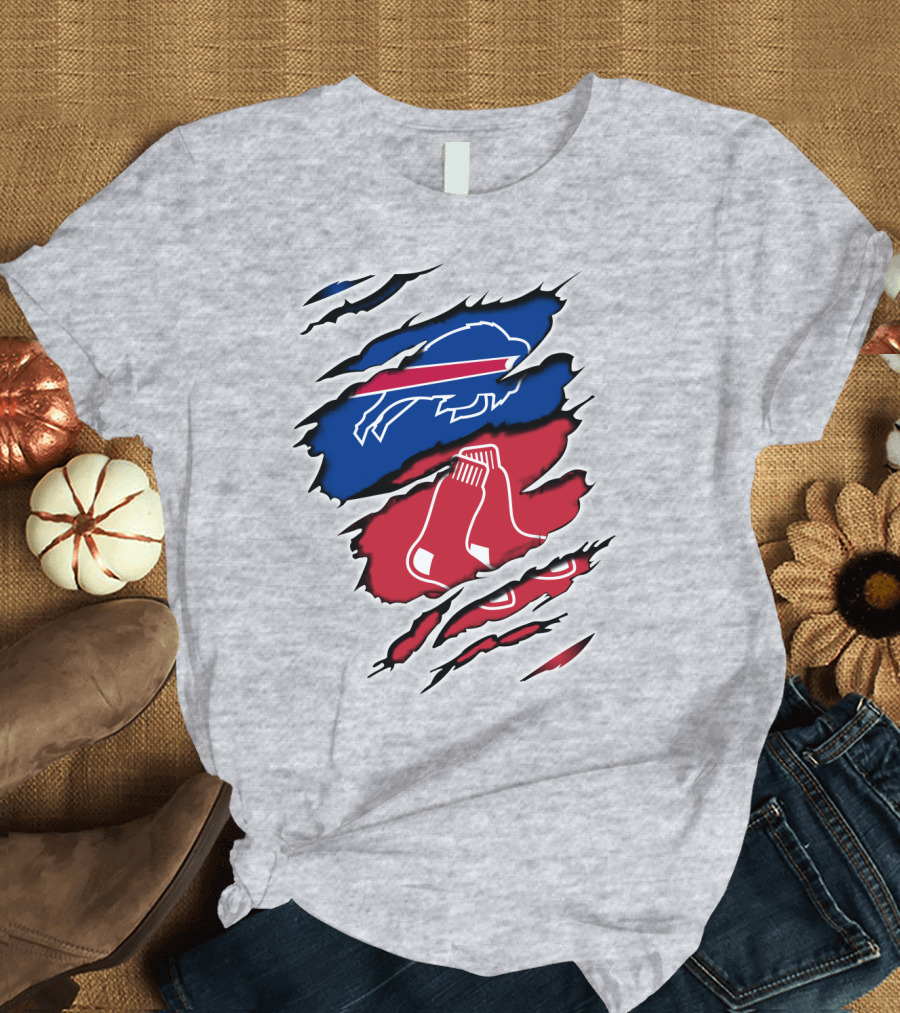 Bills Red Sox Buffalo New England Fan Gear T-Shirt
