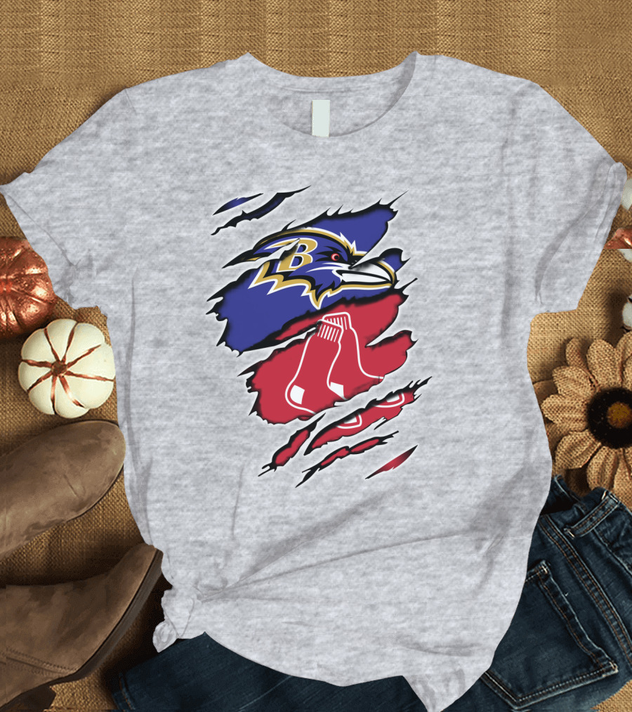 Ravens Redsox Ravens Redsox Baltimore New England T-Shirt