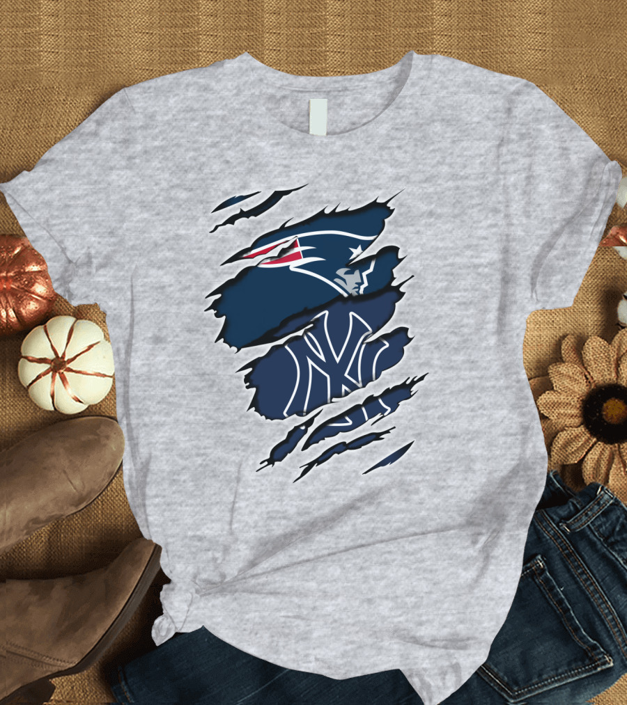 Patriots Yankees Logos Mashup T-Shirt
