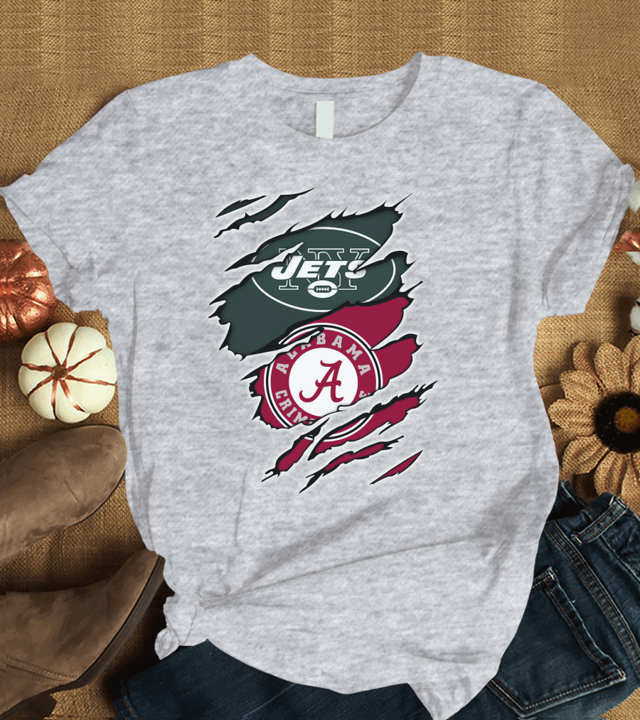 Jets Alabama Crimson Tide Crossover T-Shirt