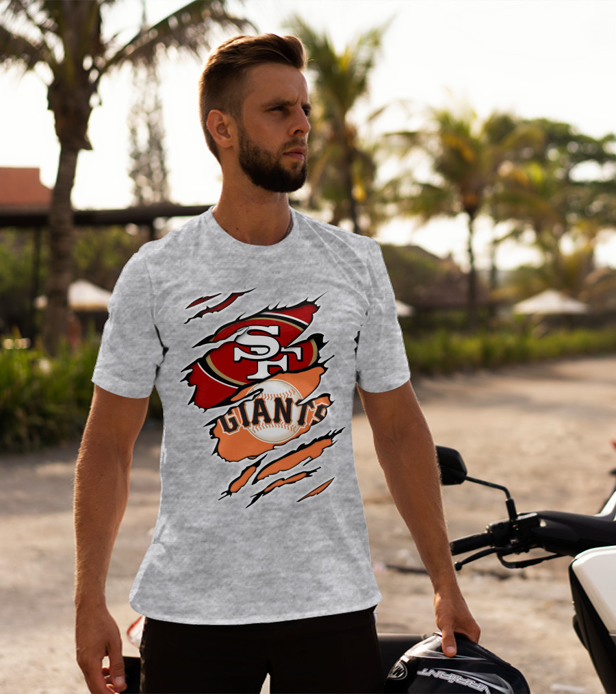 Giants Sf 49ers Baseball Football Combination T-Shirt