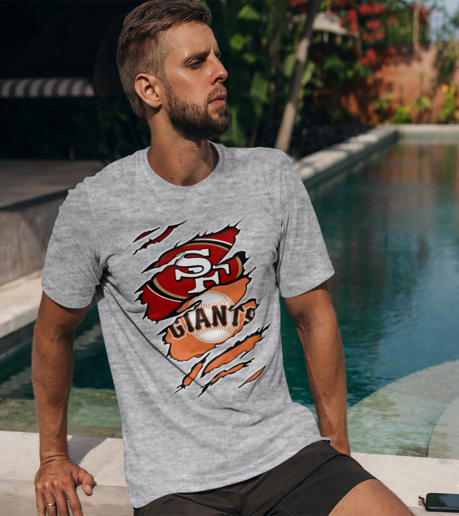 Giants Sf 49ers Baseball Football Combination T-Shirt