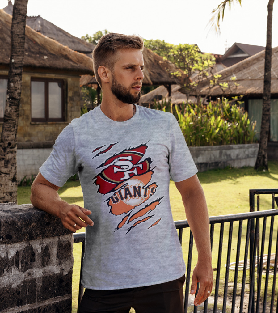 Giants Sf 49ers Baseball Football Combination T-Shirt