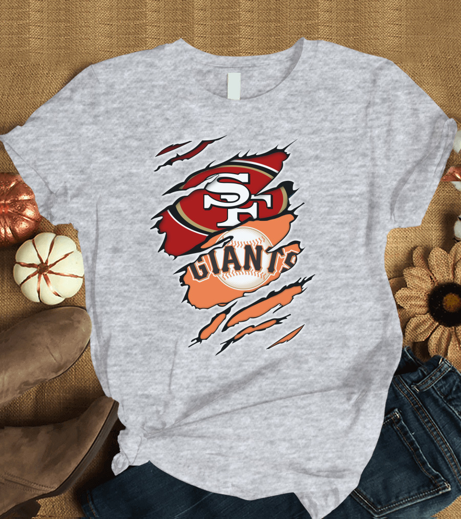 Giants Sf 49ers Baseball Football Combination T-Shirt