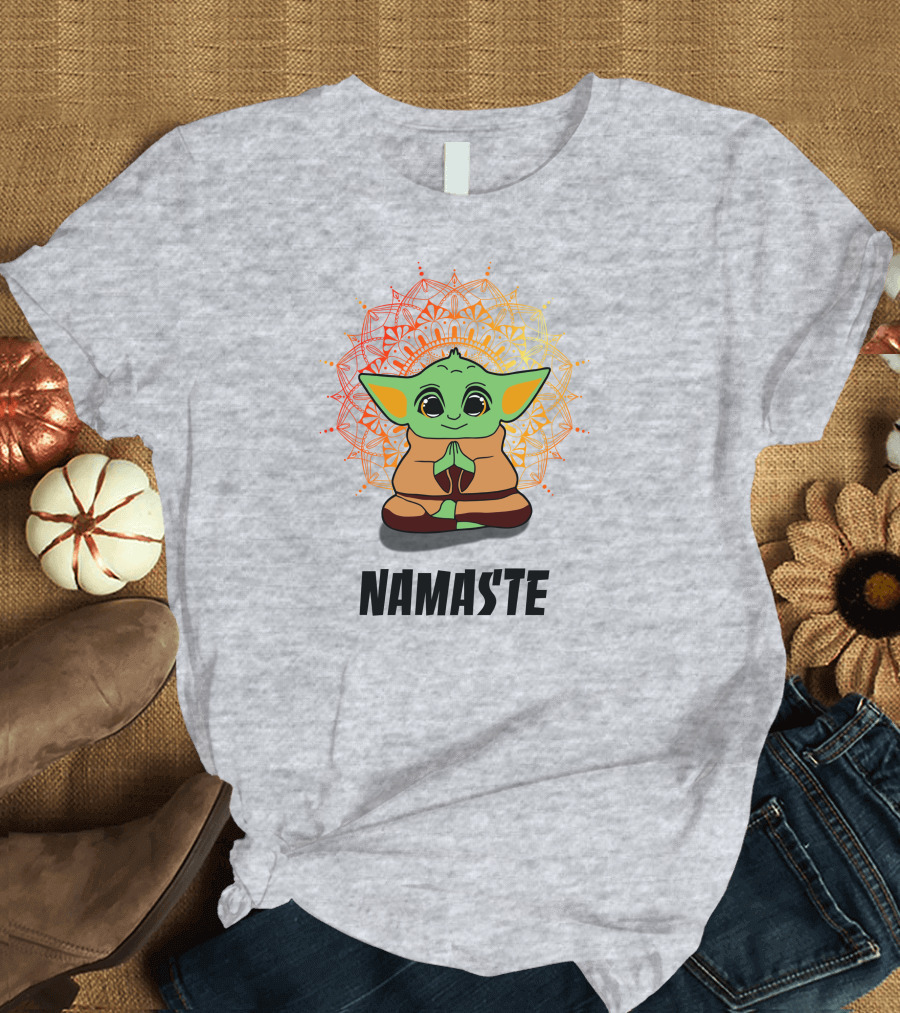 Baby Yoda Namaste Meditate Mandala T-Shirt