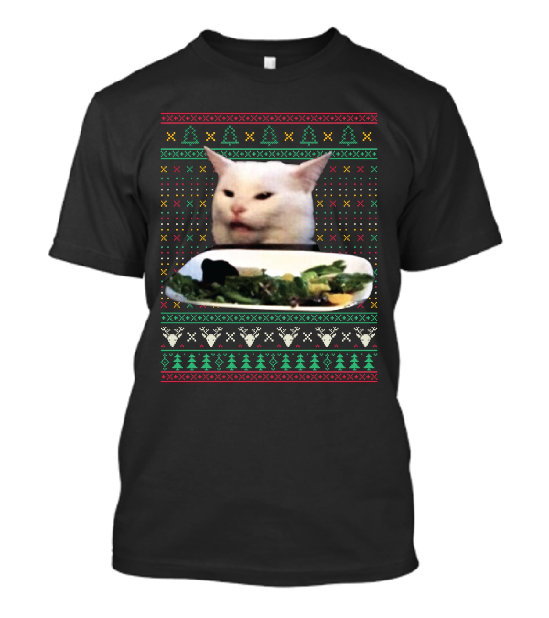 Yelling At A Cat Meme Ugly Christmas T-Shirt
