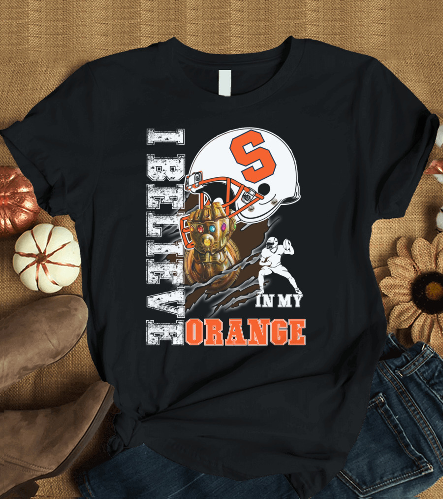 I Believe in My Orange Infinity Gauntlet Football S Helmet Fan T-Shirt