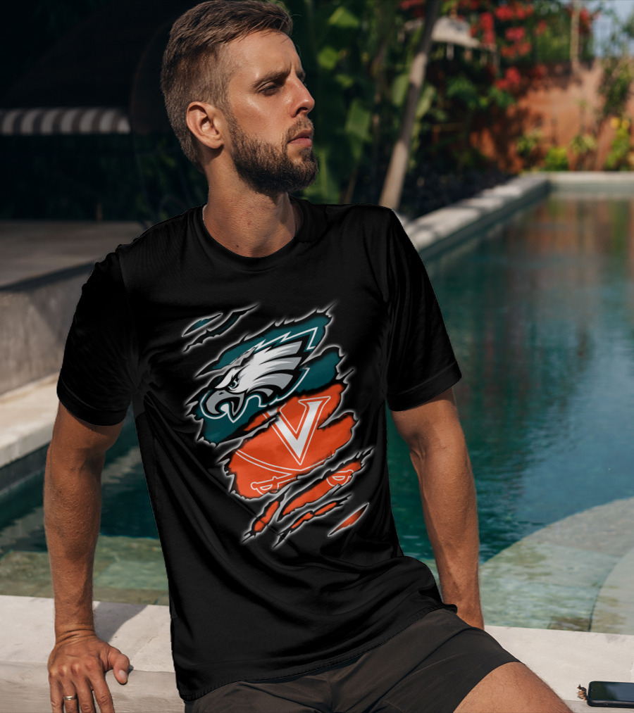 Philadelphia Eagles Virginia Cavaliers Fan Crossover T-Shirt