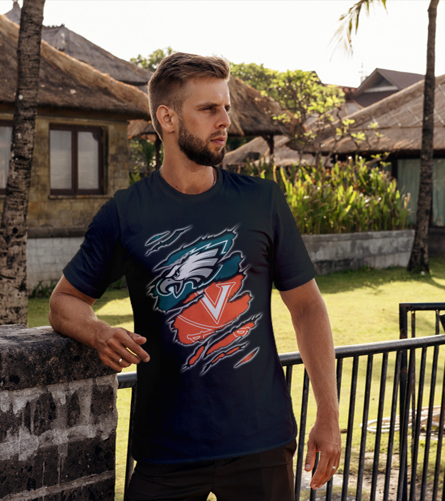 Philadelphia Eagles Virginia Cavaliers Fan Crossover T-Shirt