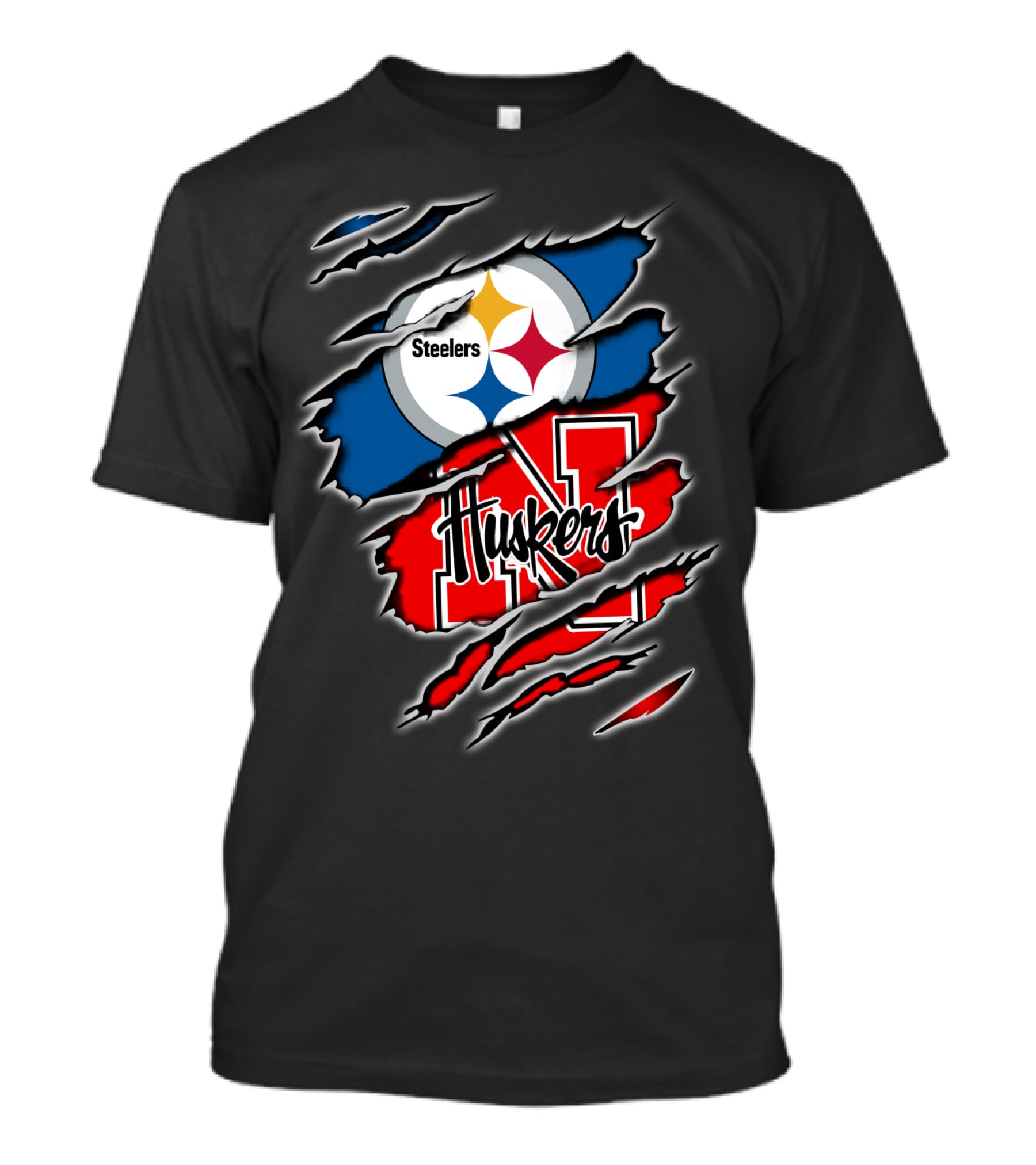 Steelers Huskers Ripped T-Shirt