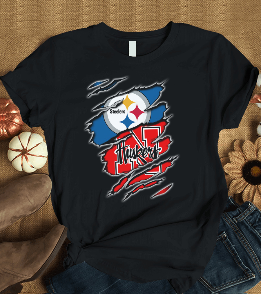 Steelers Huskers Ripped T-Shirt