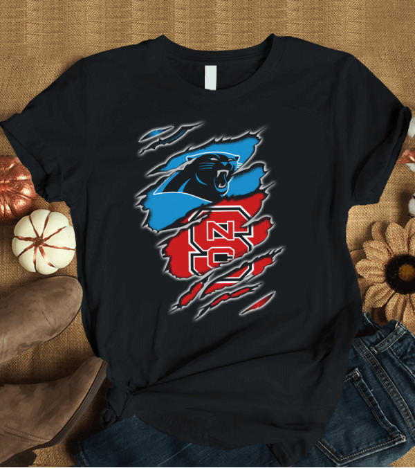 T-Shirt: Carolina Panthers NFL NC State Wolfpack Integrated T-Shirt Carolina Panthers NFL NC State Wolfpack Integrated T-Shirt