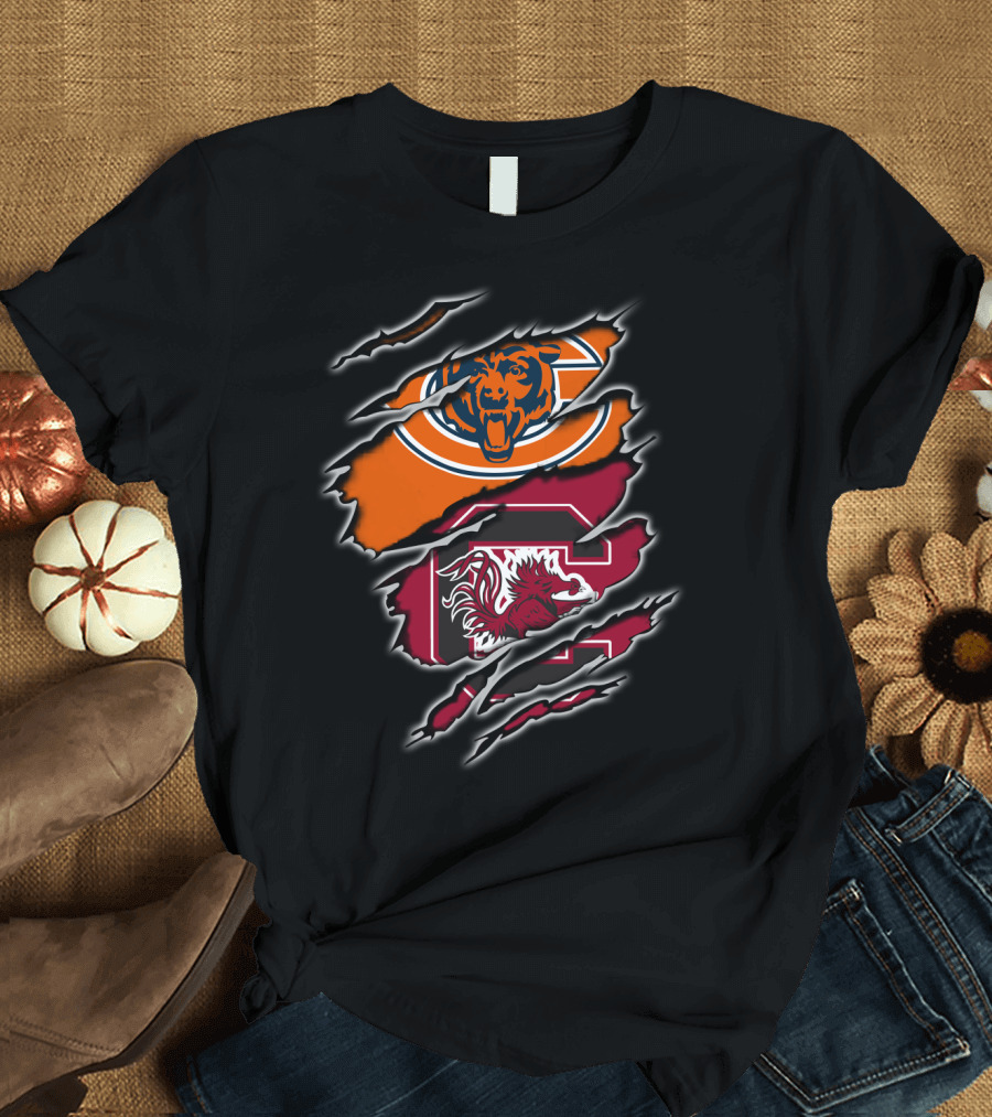Bears Gamecocks Logo Mashup T-Shirt