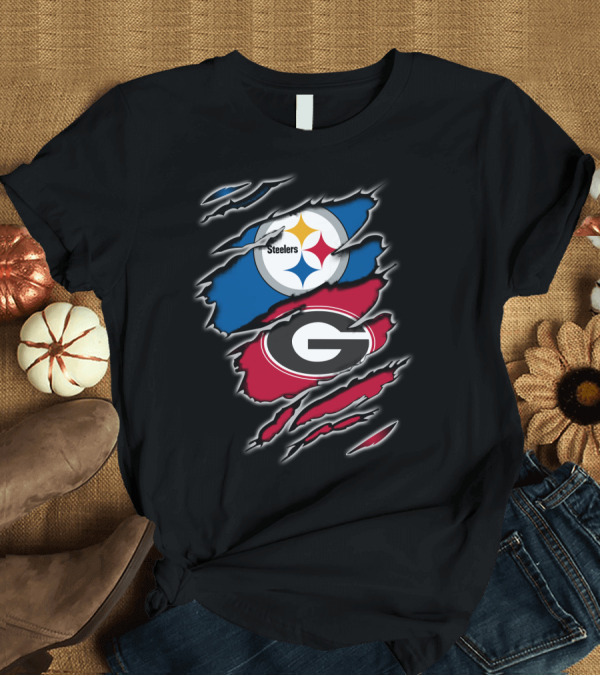 T-Shirt: Steelers Georgia Bulldogs Fan Combo T-Shirt Steelers Georgia Bulldogs Fan Combo T-Shirt