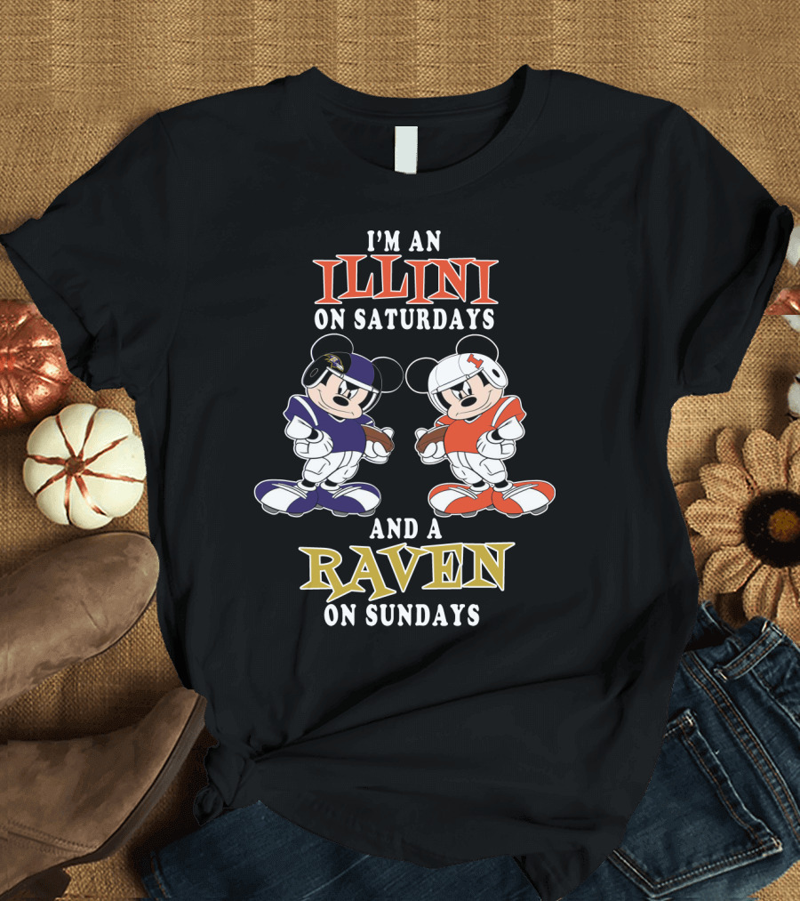I'm an Illini on Saturdays and a Raven on Sundays T-Shirt